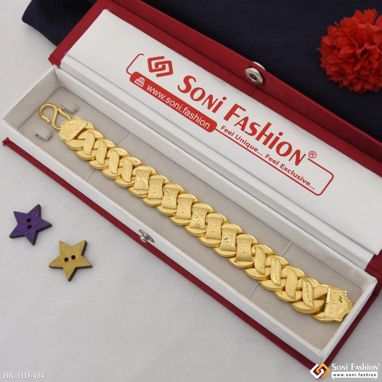 1 Gram Gold Plated Best Quality Pokal Bracelet for Men - Style D454