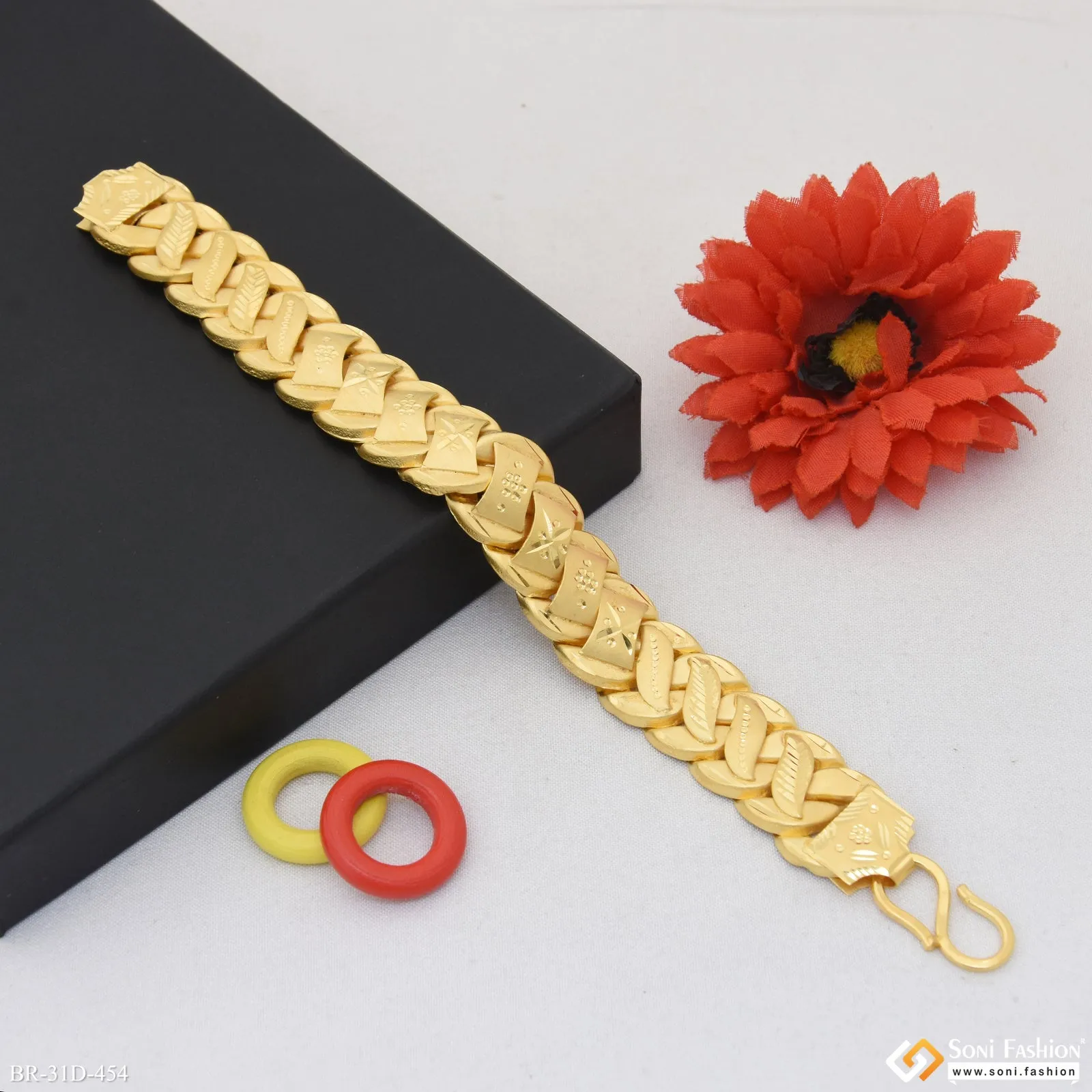 1 Gram Gold Plated Best Quality Pokal Bracelet for Men - Style D454