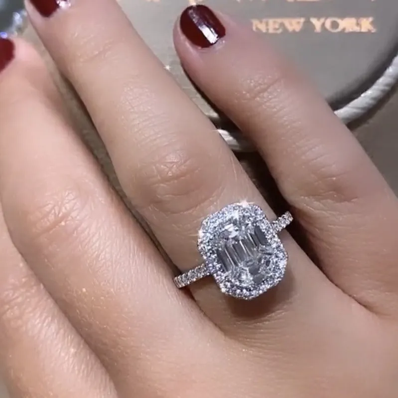 1.12ct tw Diamond Octagonal with Halo invisible Ring