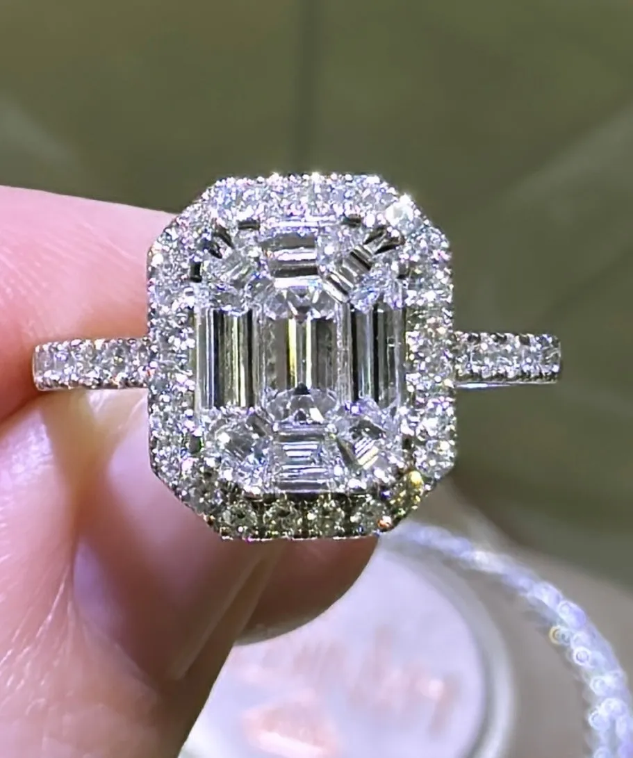 1.12ct tw Diamond Octagonal with Halo invisible Ring