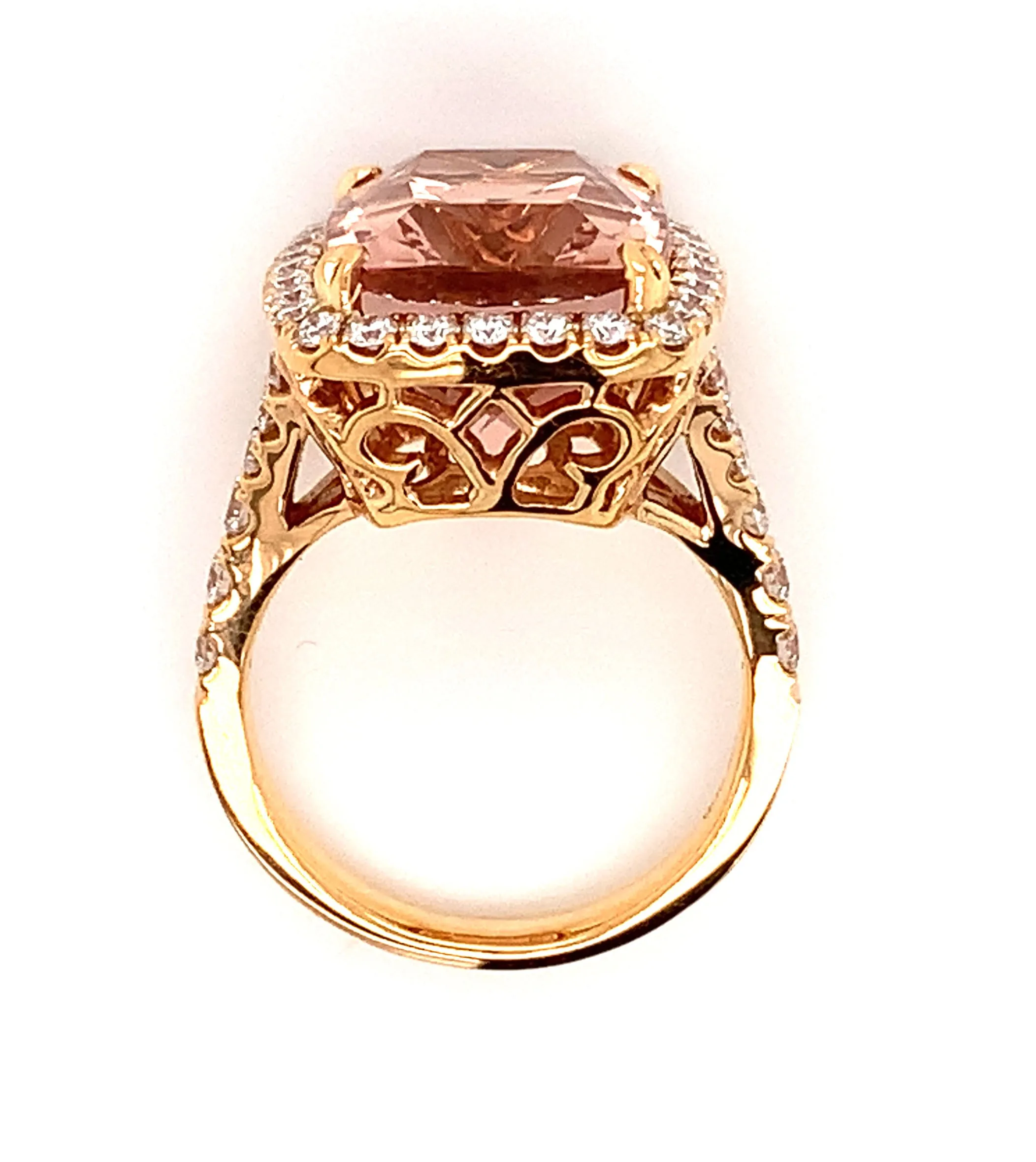 11.37 ctw Morganite Ring with Diamonds