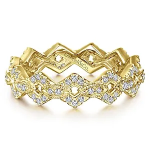 14K White Gold Diamond Fashion Stackable Eternity Band