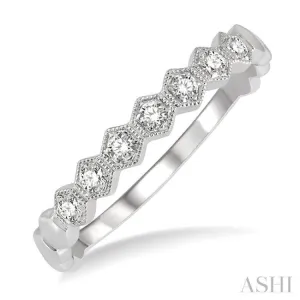 1/6 ctw Round Cut Diamond Stackable Wedding Band in 14K White Gold