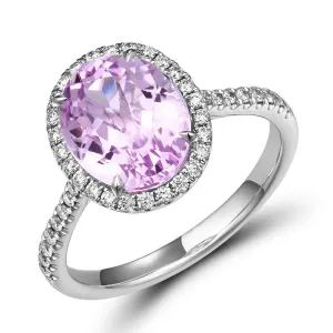 3.89ct tw Kunzit & Diamond Cocktail Ring