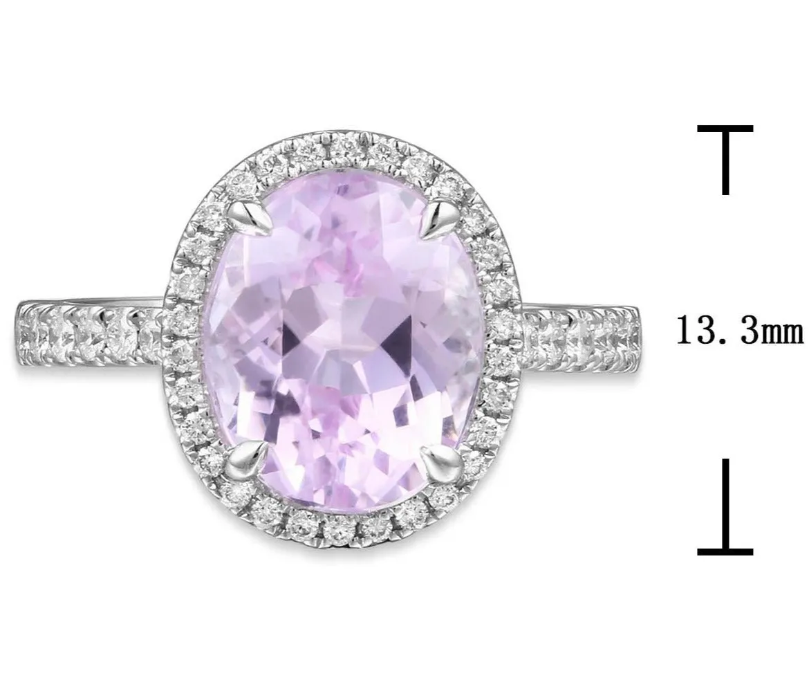 4.63carat Kunzit & Diamond Cocktail Ring