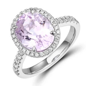 4.63carat Kunzit & Diamond Cocktail Ring