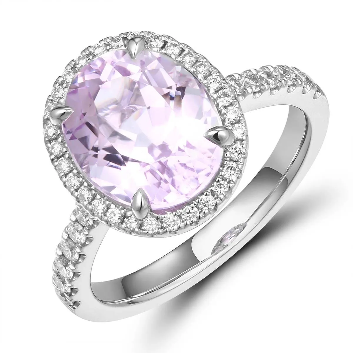 4.63carat Kunzit & Diamond Cocktail Ring