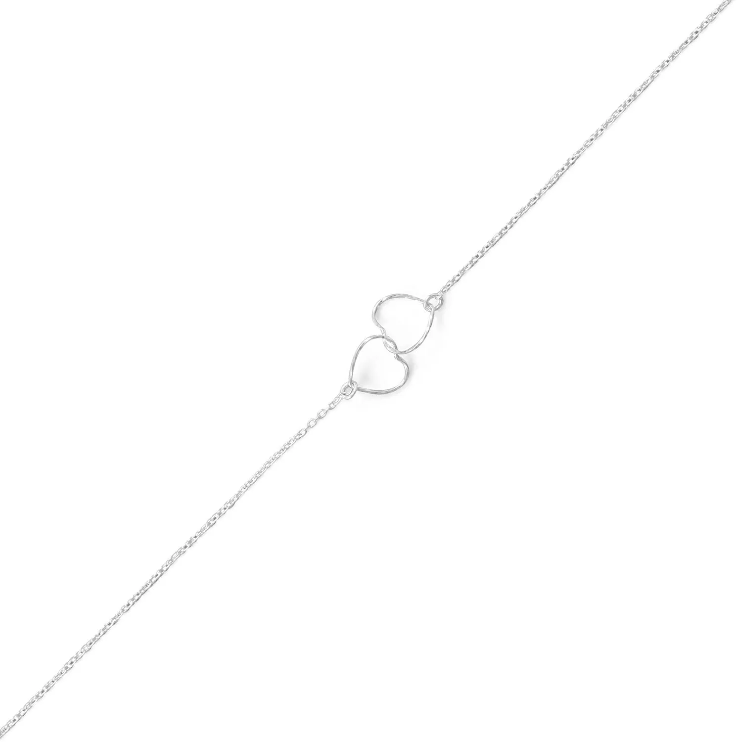 9" 1" Twisted Wire Hearts Anklet