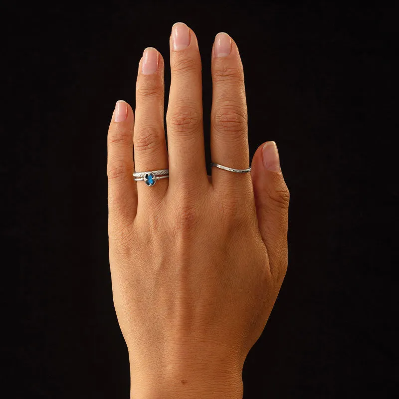 Abbey Ring, Blue Sapphire, Silver
