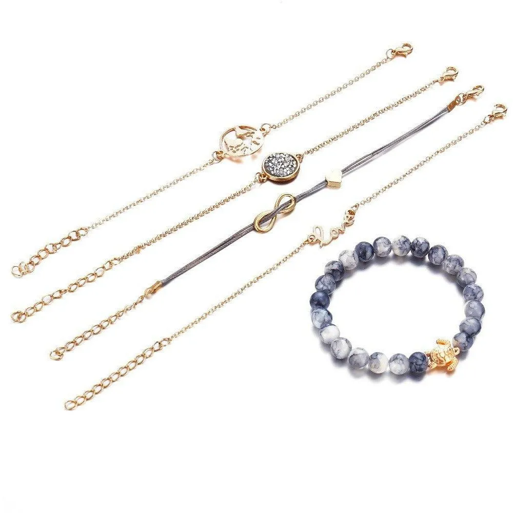 Boho Dream Bracelet - Pink / Gray