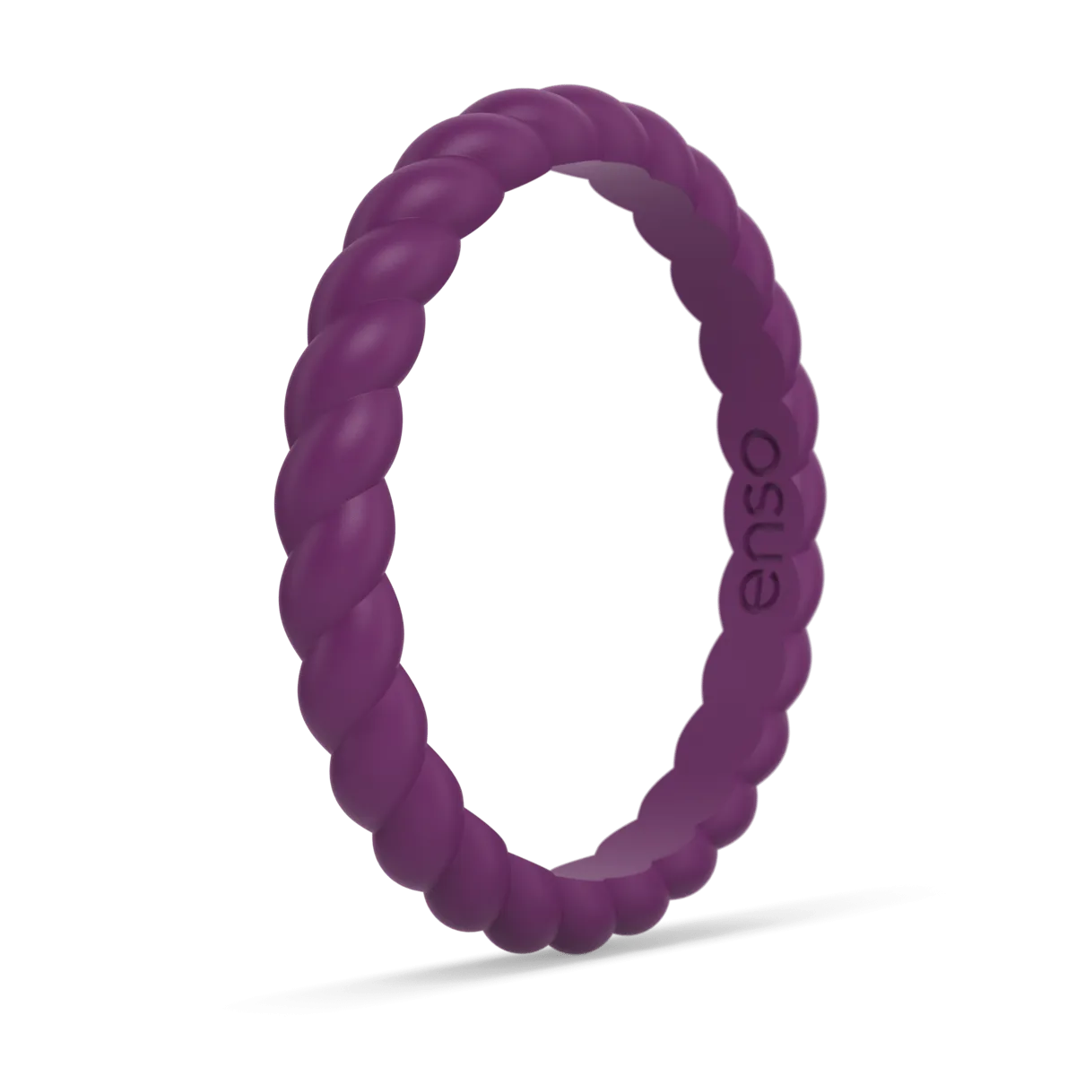 Braided Stackable Silicone Ring - Plum
