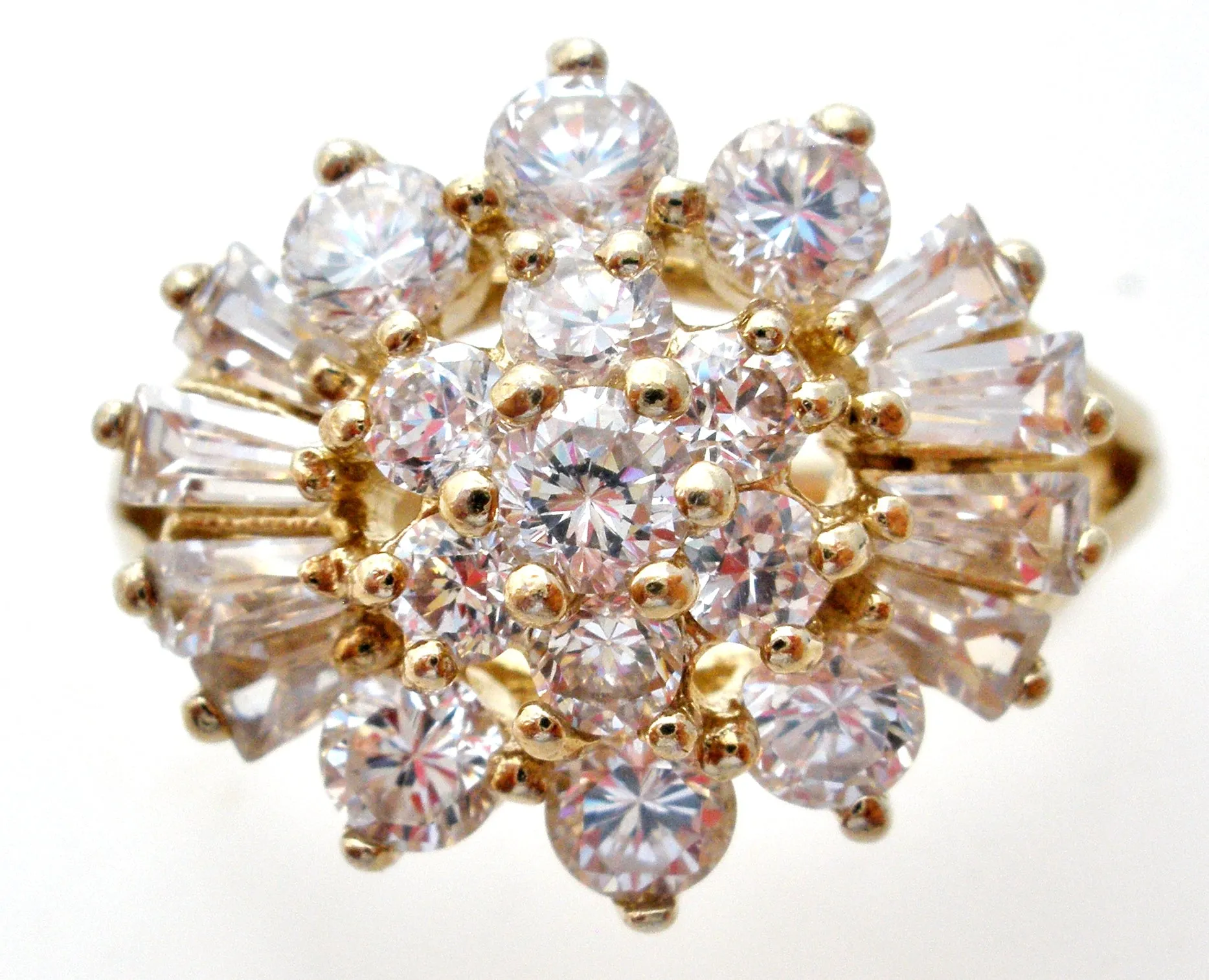 Clear Cubic Zirconia Cocktail Ring 925