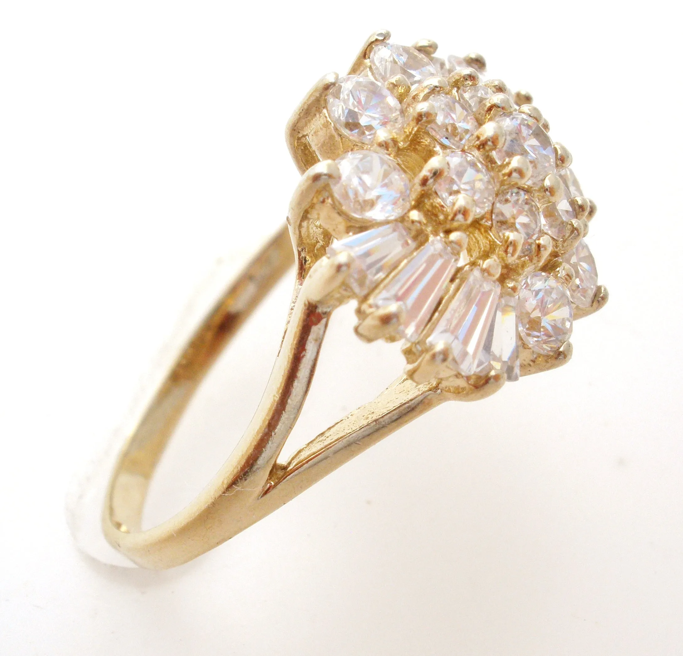 Clear Cubic Zirconia Cocktail Ring 925