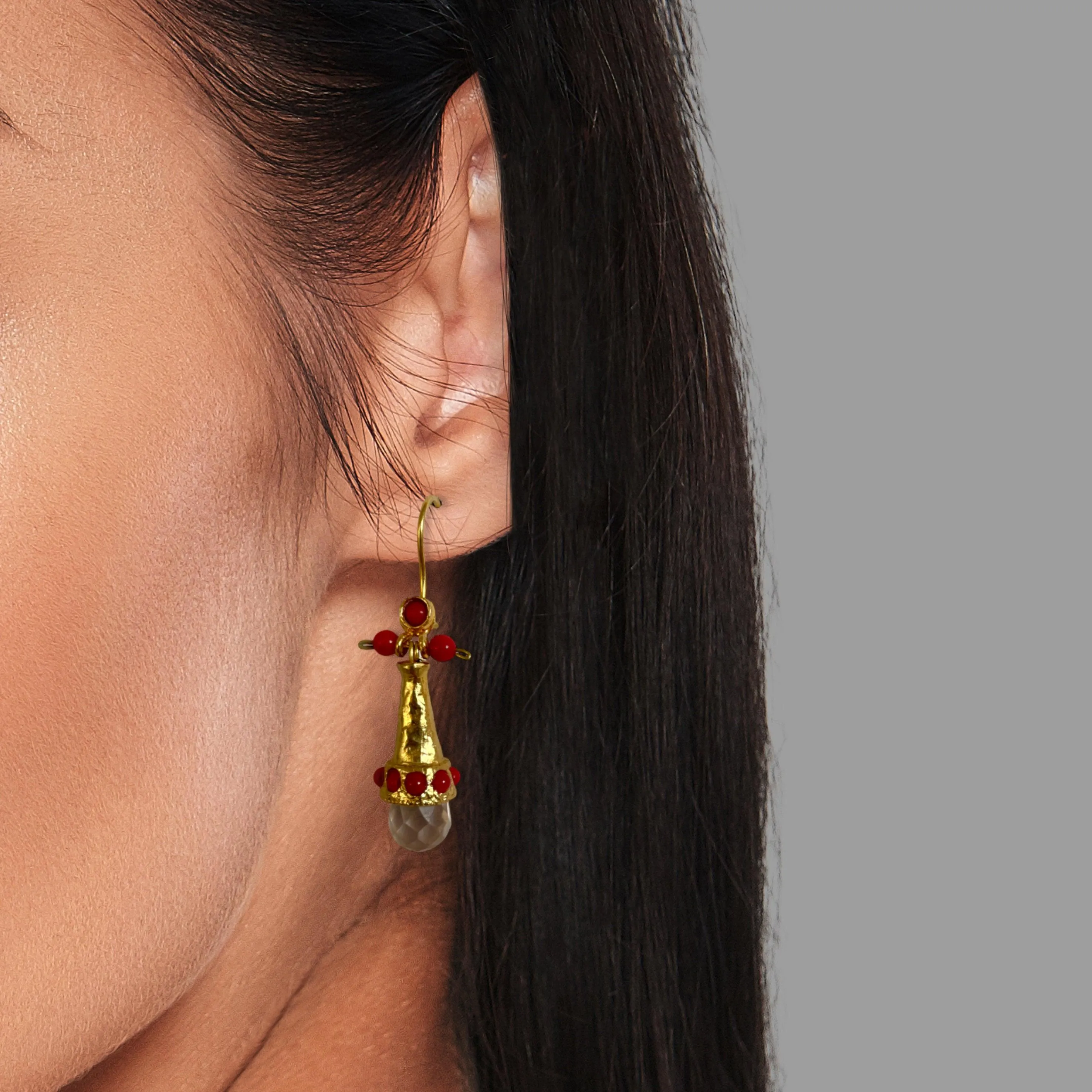 Crystal Coral Earrings