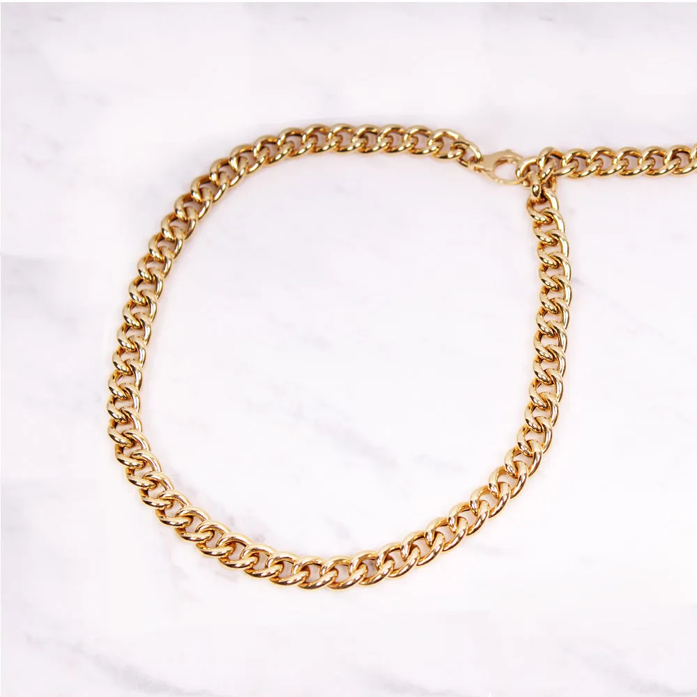 Curb Gold Choker - 9mm - Gelbgold