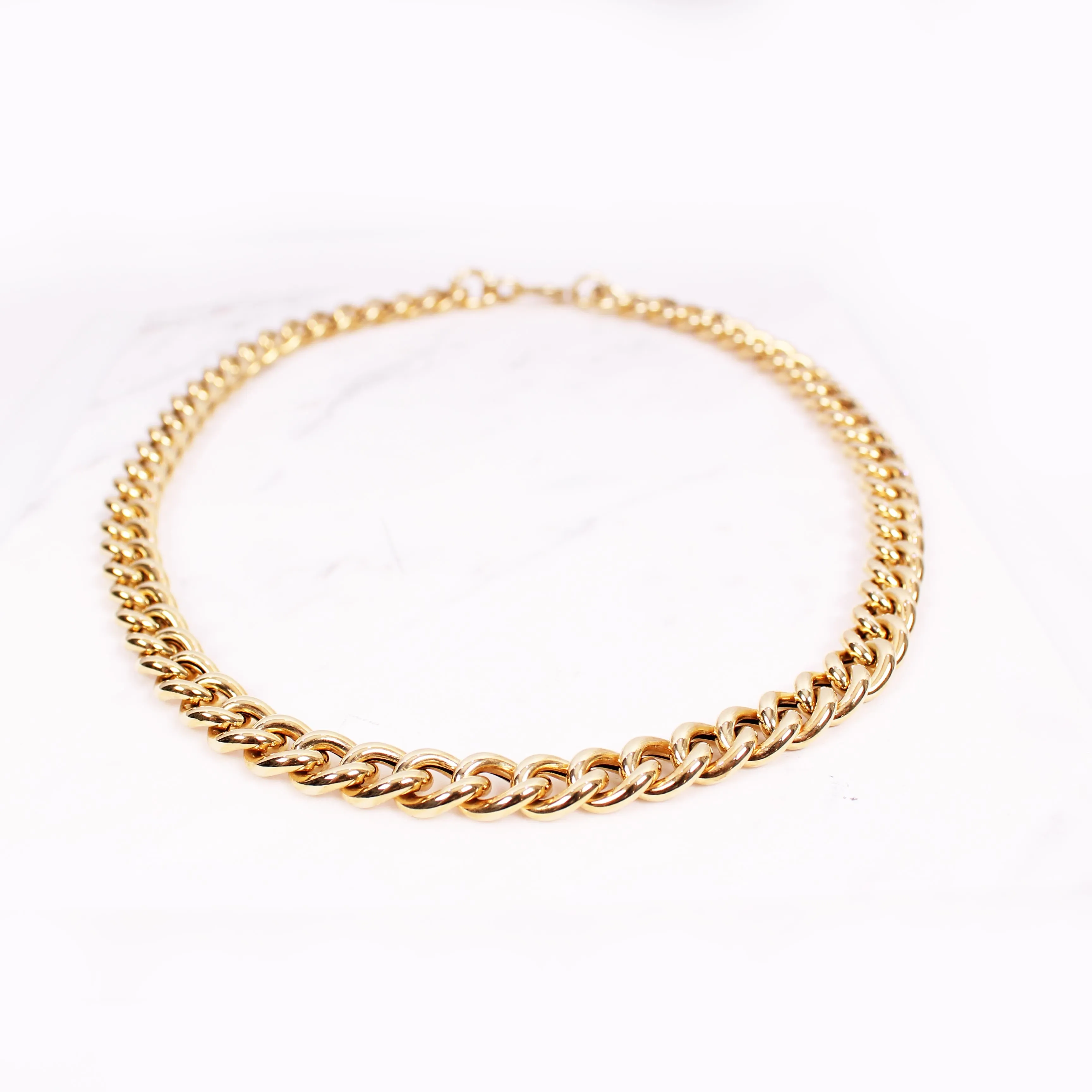 Curb Gold Choker - 9mm - Gelbgold