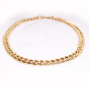 Curb Gold Choker - 9mm - Gelbgold