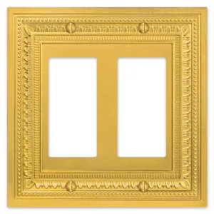 Filigree Border Satin Gold Cast - 2 Rocker Wallplate