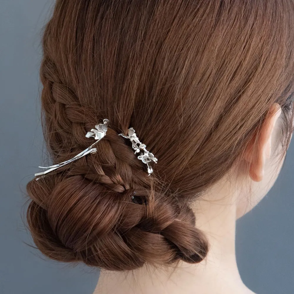 Flower Hairpin and Side Comb Set