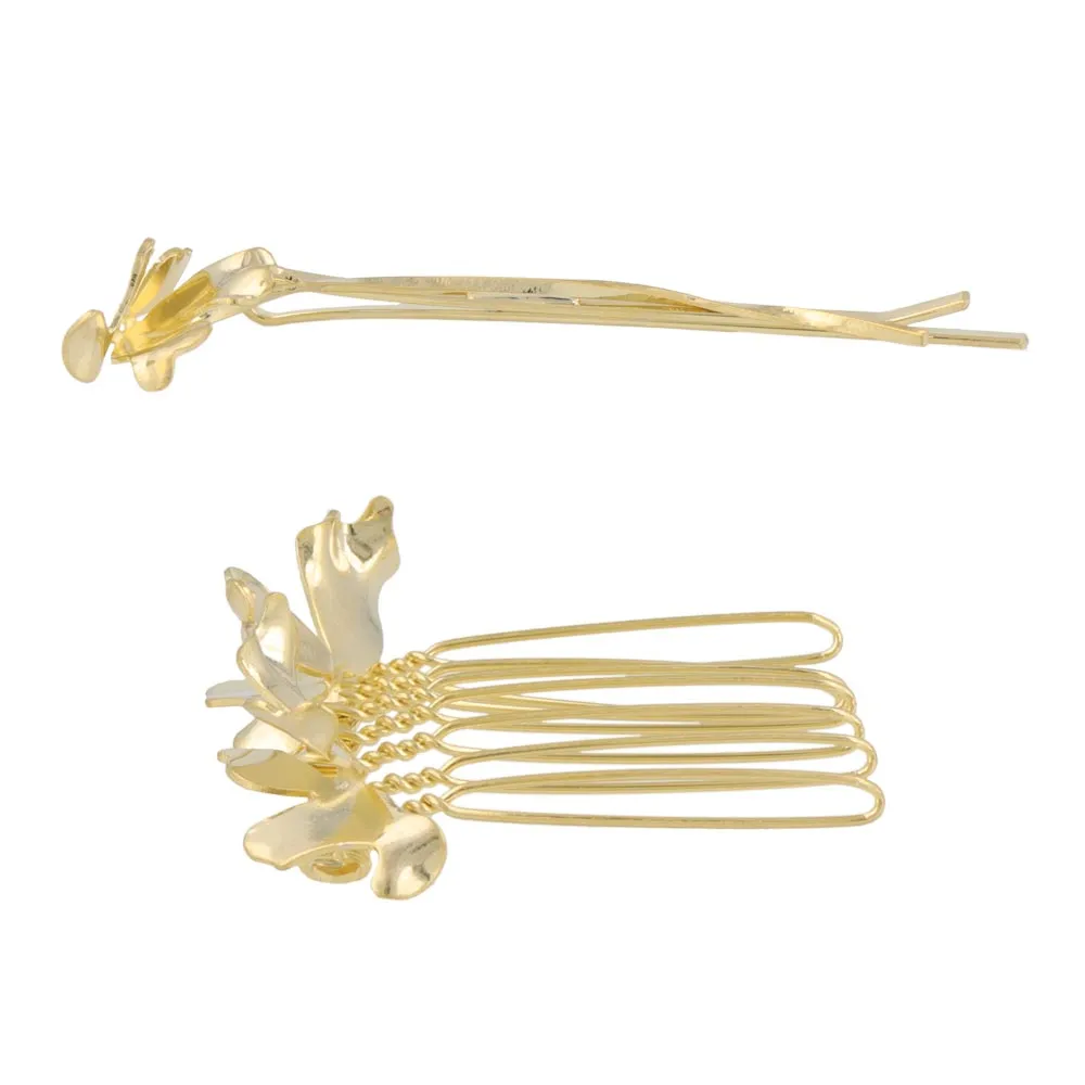 Flower Hairpin and Side Comb Set