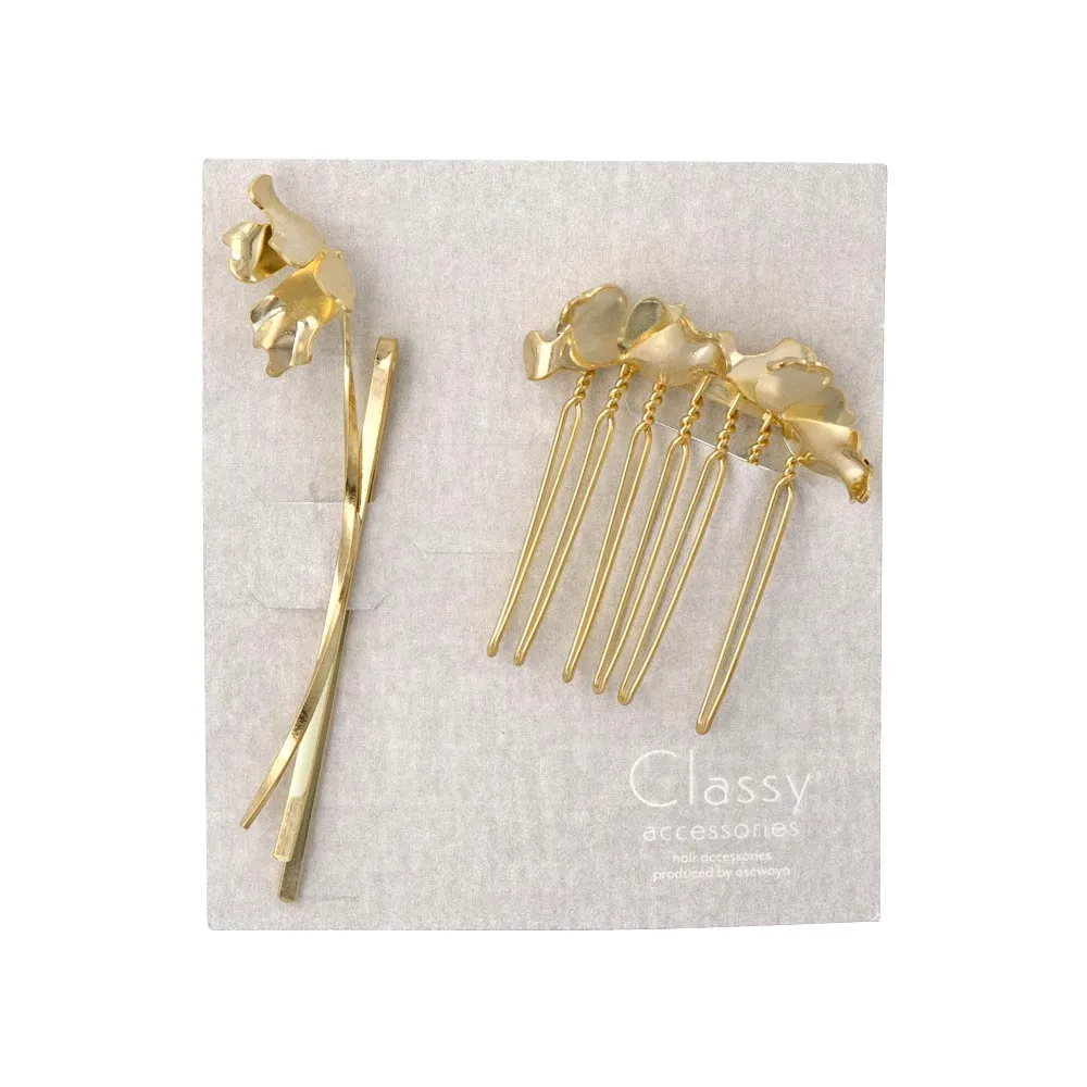 Flower Hairpin and Side Comb Set