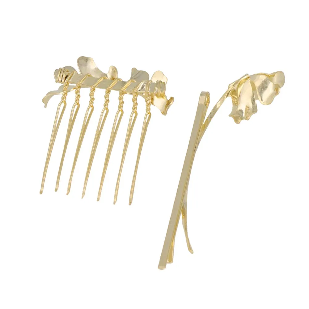 Flower Hairpin and Side Comb Set