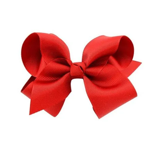 Girl's Ribbon Bow Clip - Red