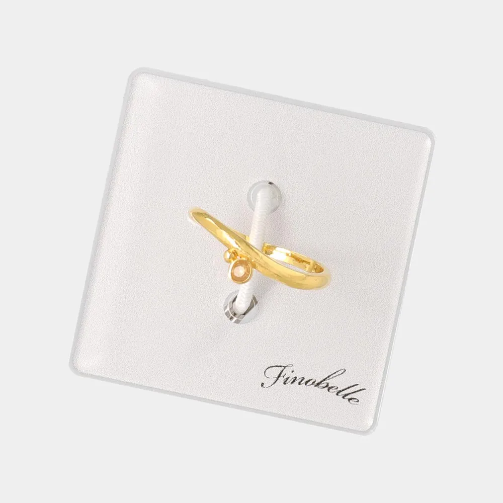 Gold Tone Curved Pinky Ring