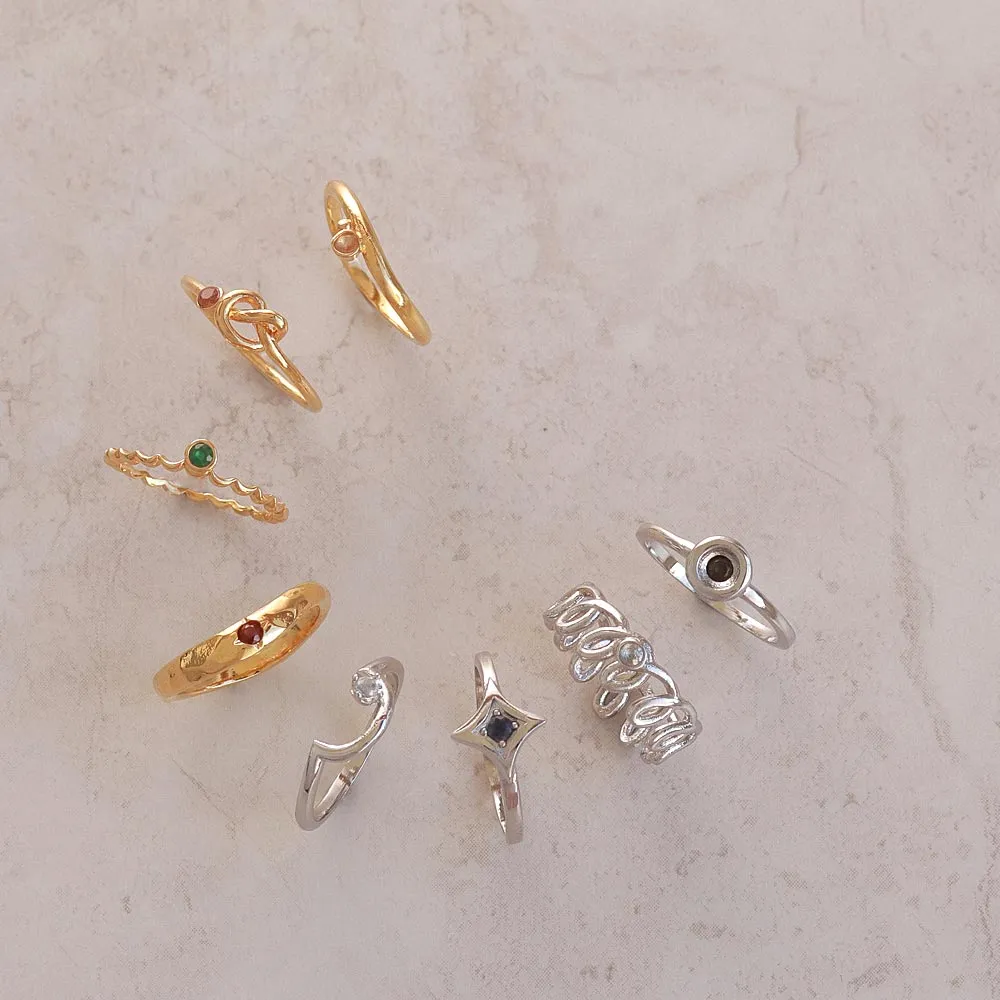 Gold Tone Curved Pinky Ring