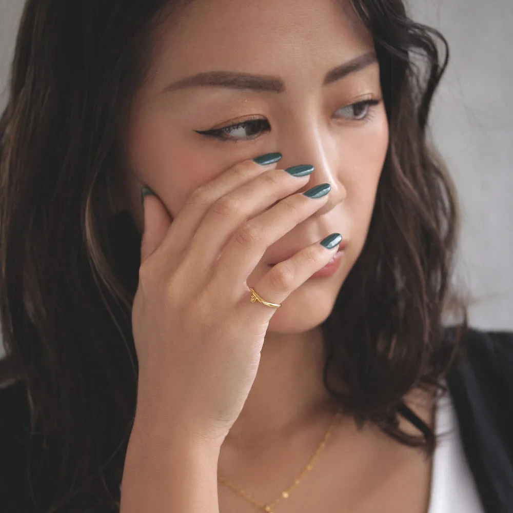 Gold Tone Curved Pinky Ring