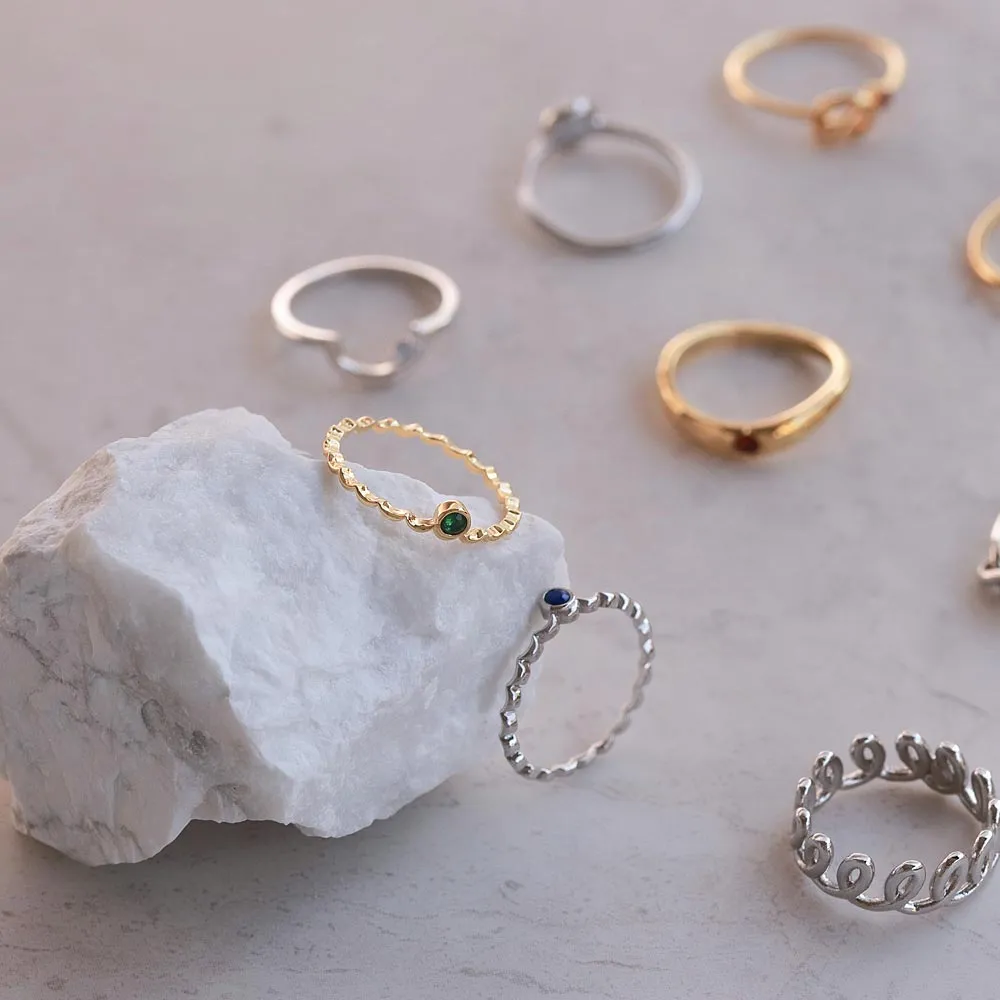 Gold Tone Curved Pinky Ring