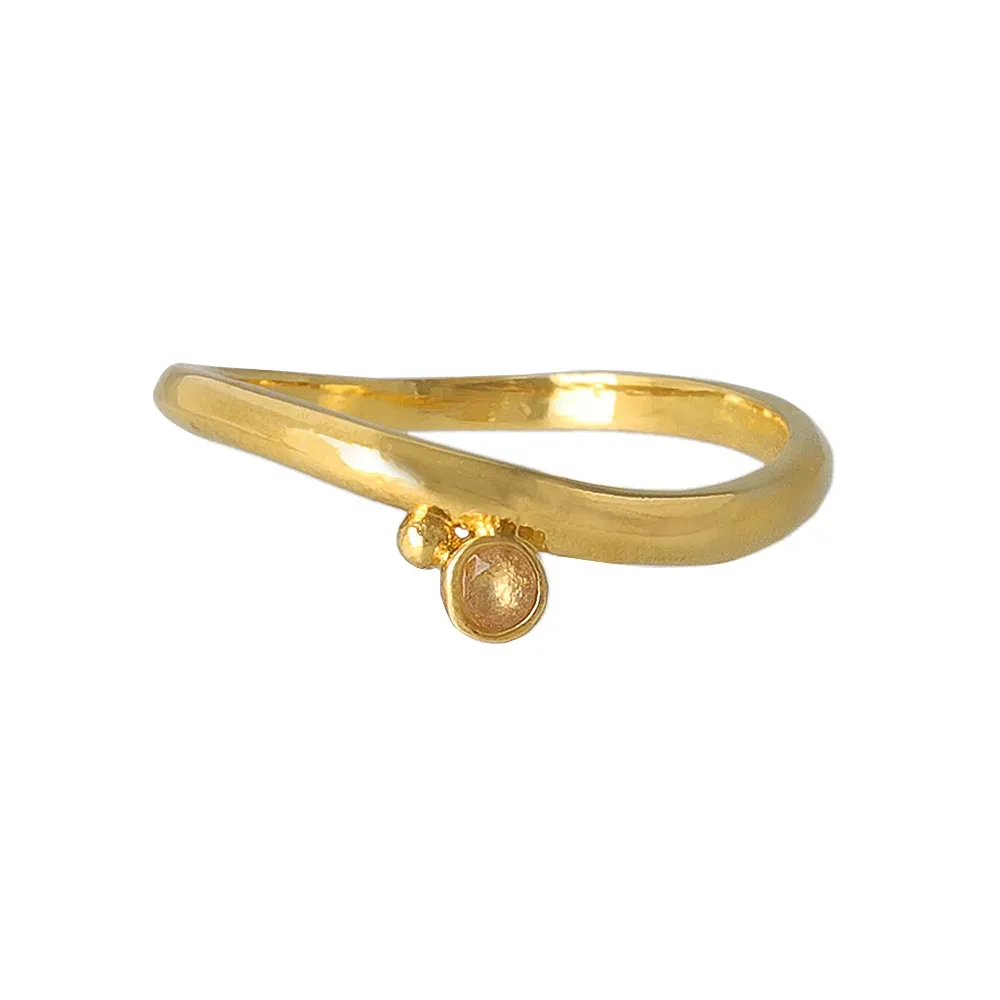 Gold Tone Curved Pinky Ring