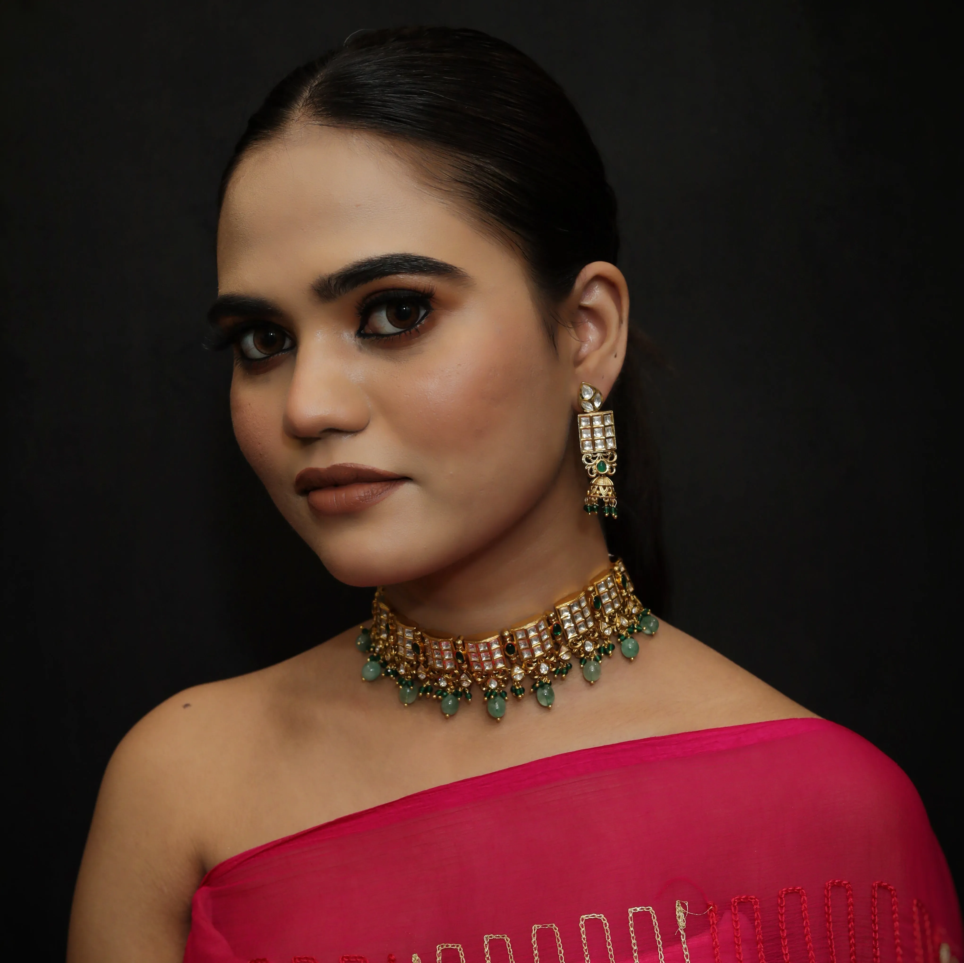Green Kundan Necklace Set 8803-2862