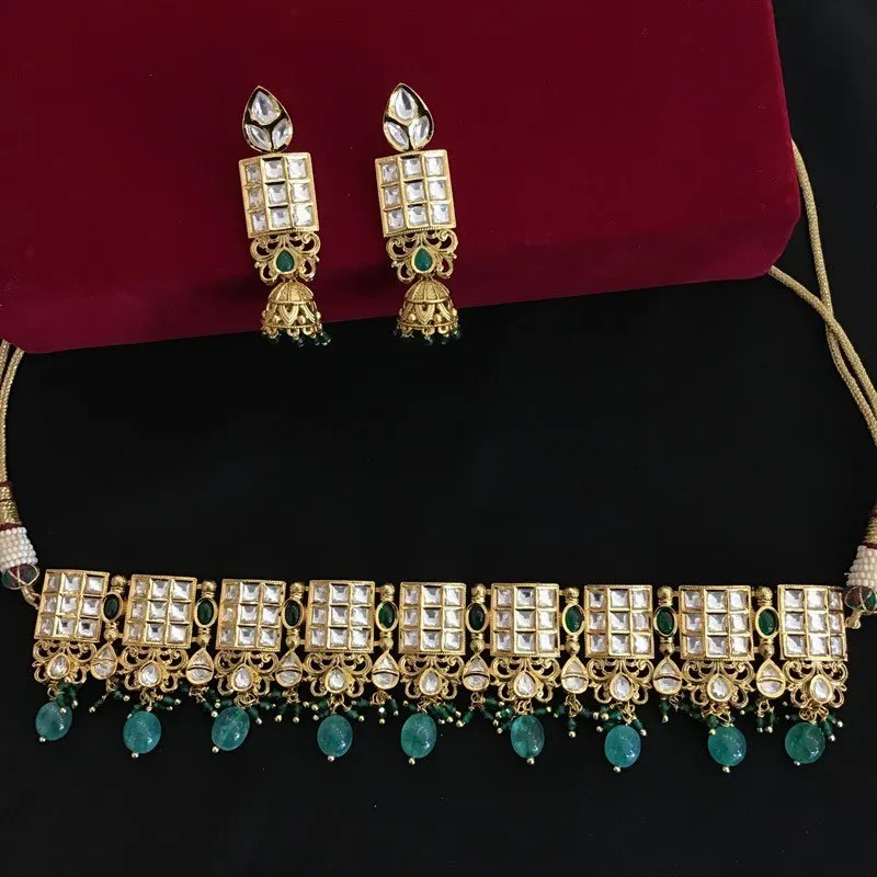 Green Kundan Necklace Set 8803-2862
