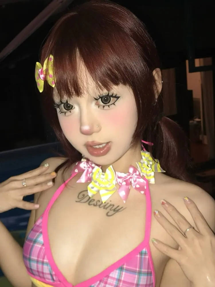 Gyaru Yellow&Pink Bow Choker
