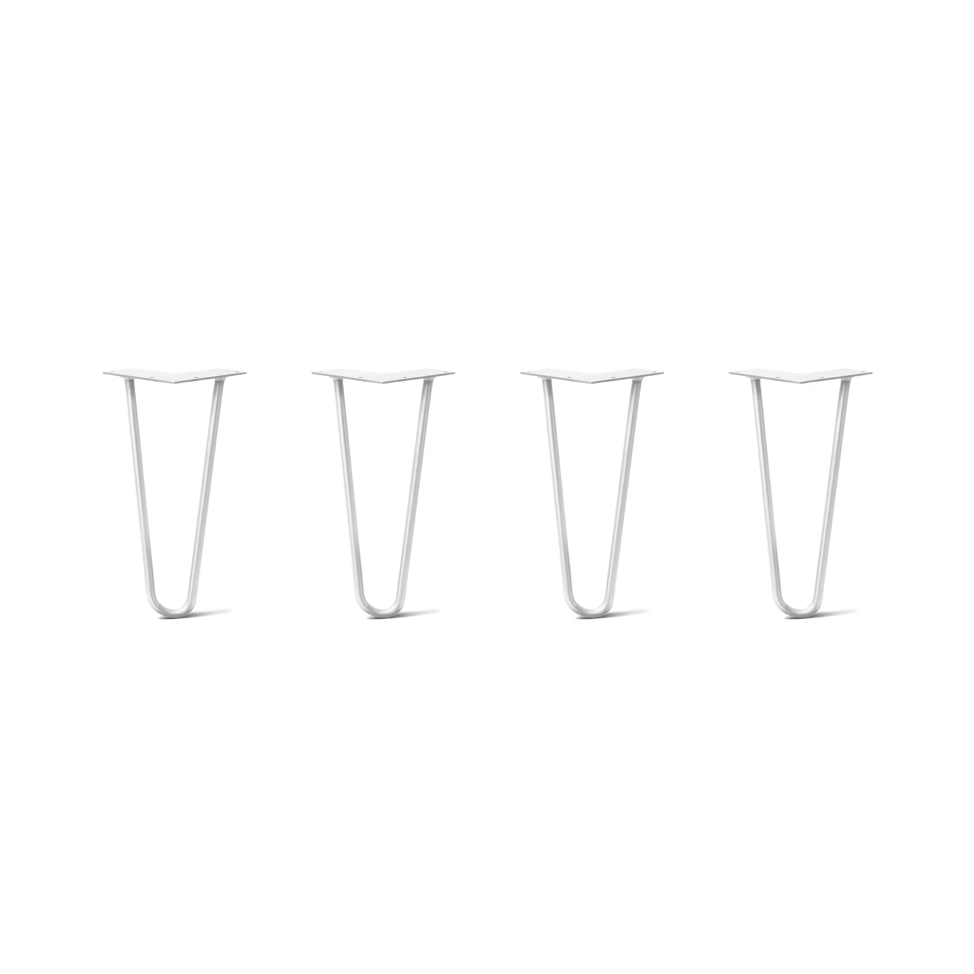 Hairpin Legs Set of 4, 2-Rod Design - White Powder Coated Finish
