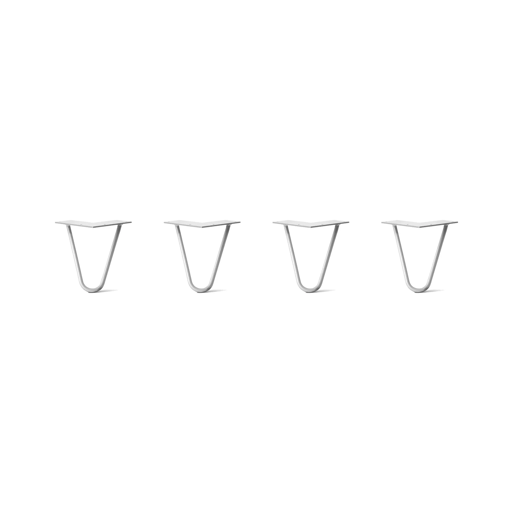 Hairpin Legs Set of 4, 2-Rod Design - White Powder Coated Finish
