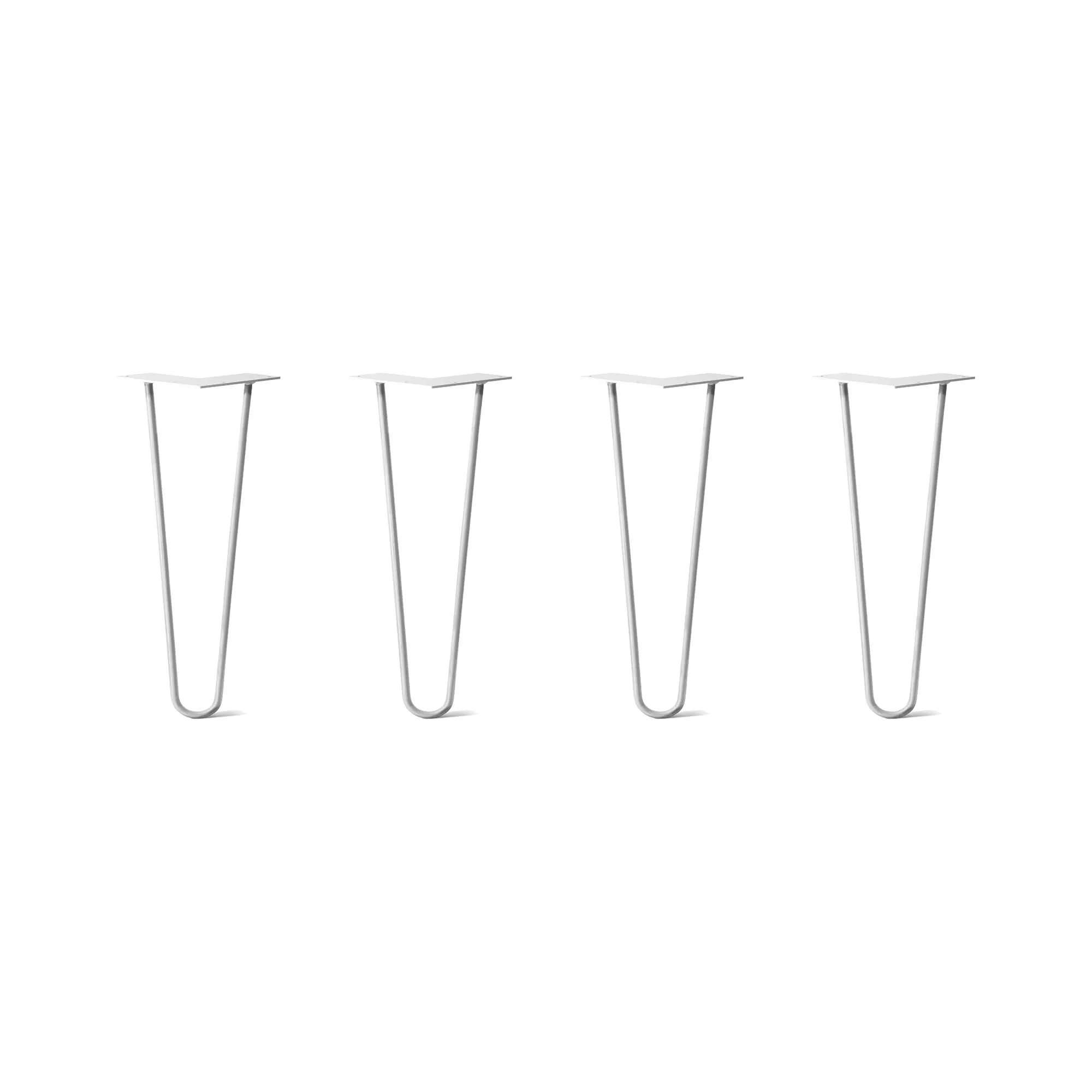 Hairpin Legs Set of 4, 2-Rod Design - White Powder Coated Finish