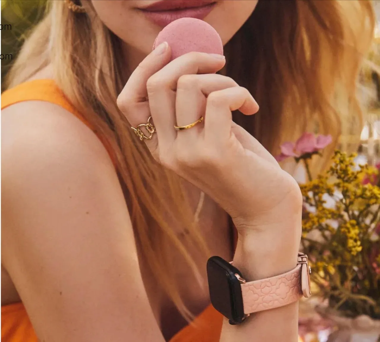 Kendra Scott Filigree Leather Blush Watch Band