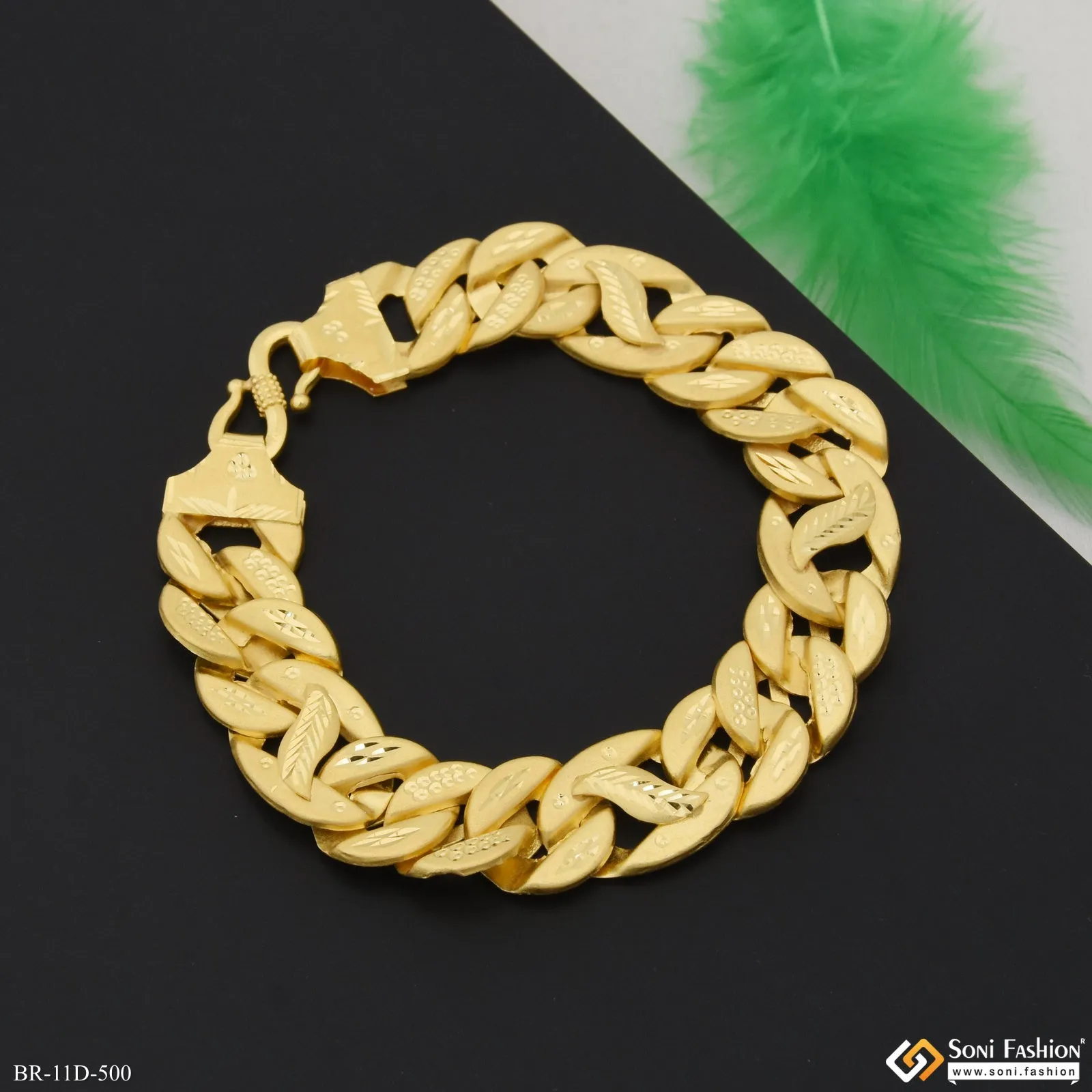 Lion Latest Design Gold Plated Pokal Bracelet for Men - Style D500