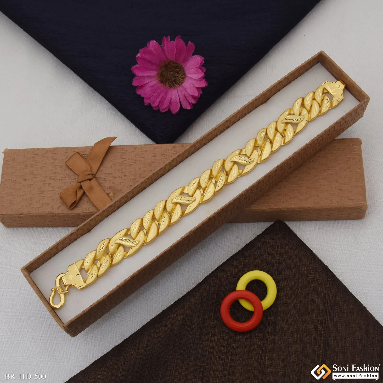 Lion Latest Design Gold Plated Pokal Bracelet for Men - Style D500