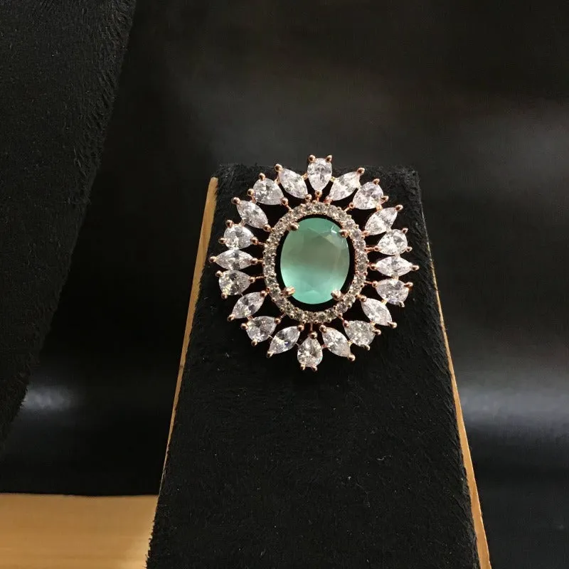 Mint Green Zircon/AD Choker Set