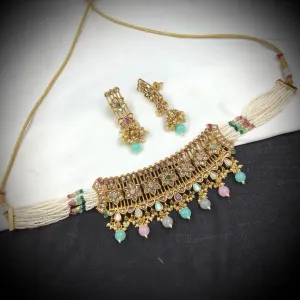 Multi Gold Look Necklace Set 17657-4839