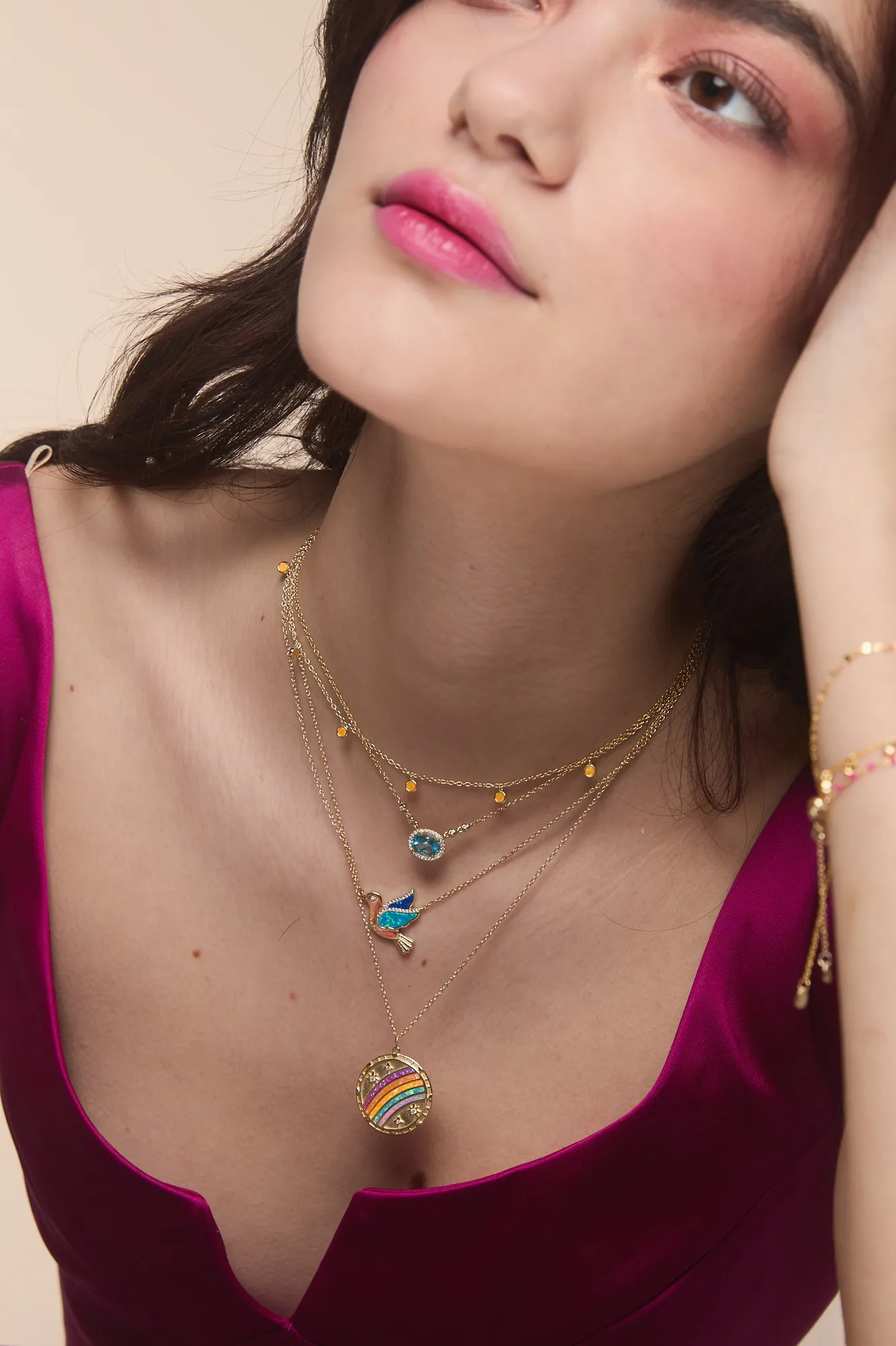 Opal Rainbow Hope Medallion Necklace