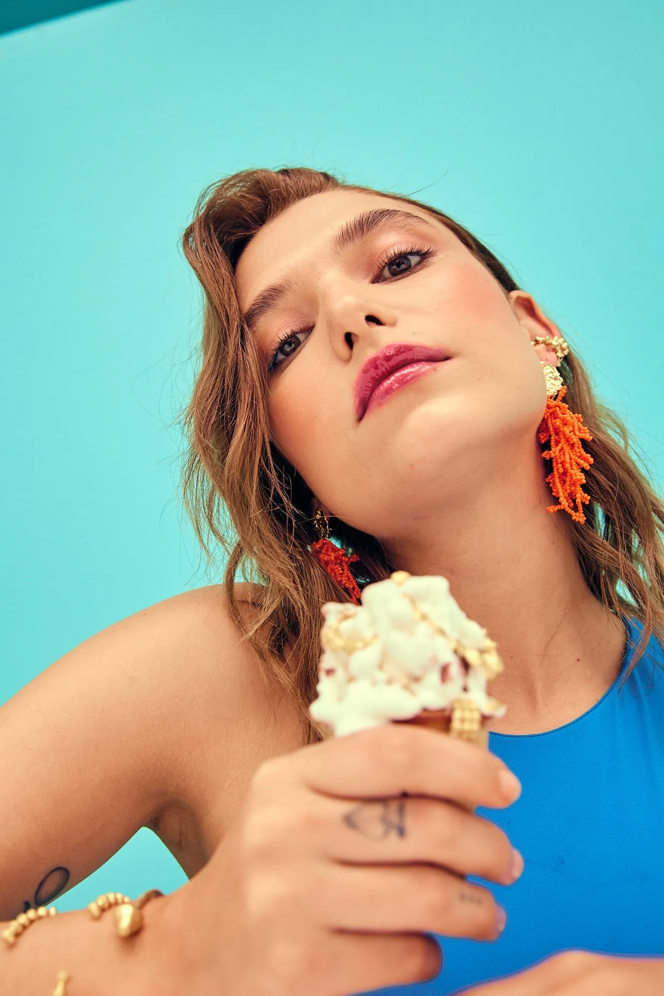 Orange Coral Earrings