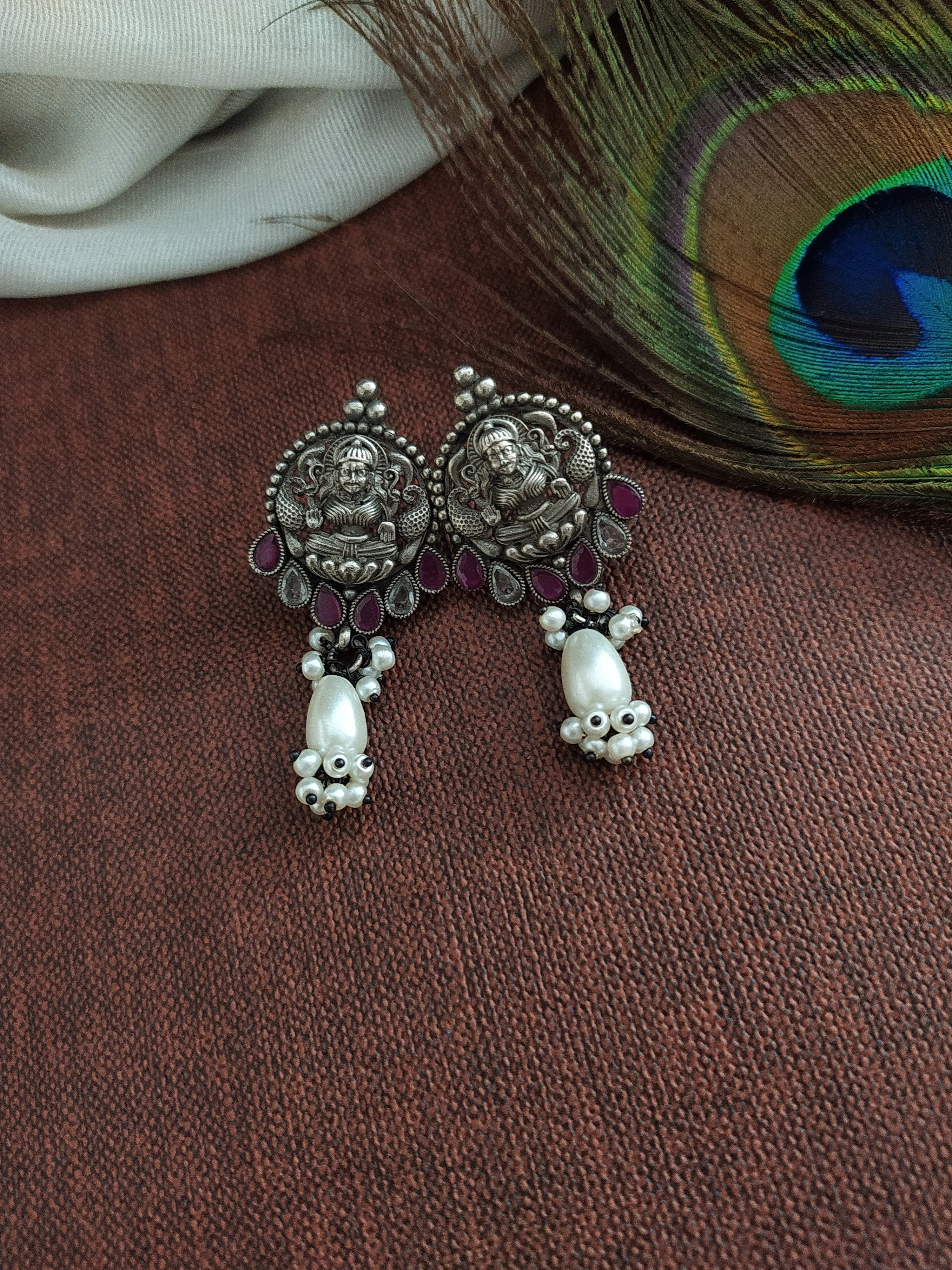 Oxidised Lakshmi Pearl Choker set
