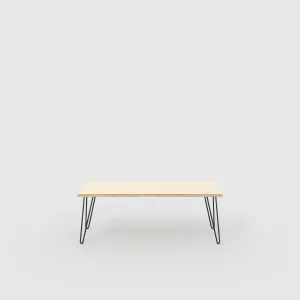 Plywood Bench Seat with Black Hairpin Legs - Plywood Birch - 1200(w) x 400(d)