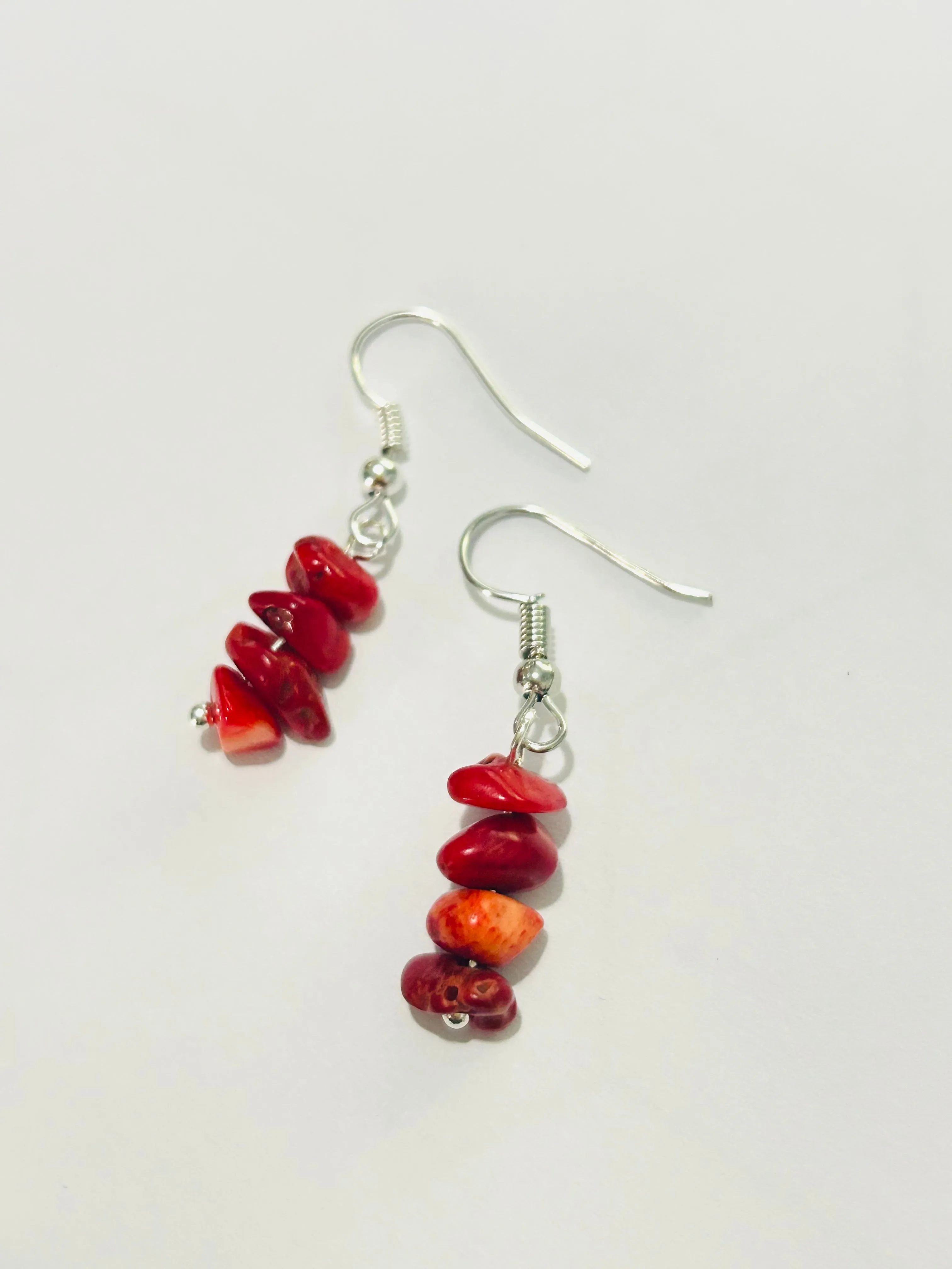 Red Coral Earrings