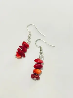 Red Coral Earrings