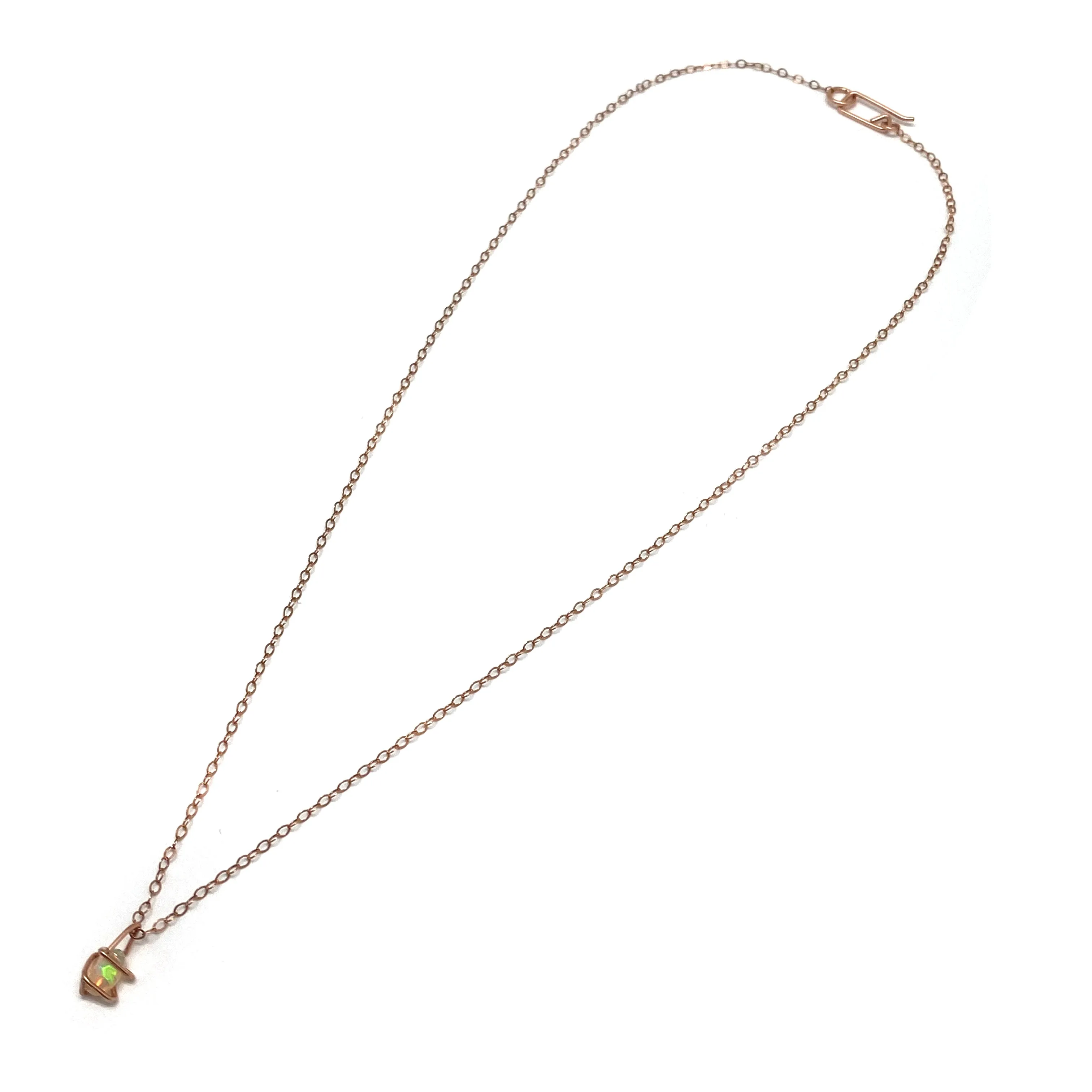 Rose Gold and Opal Pendant Necklace